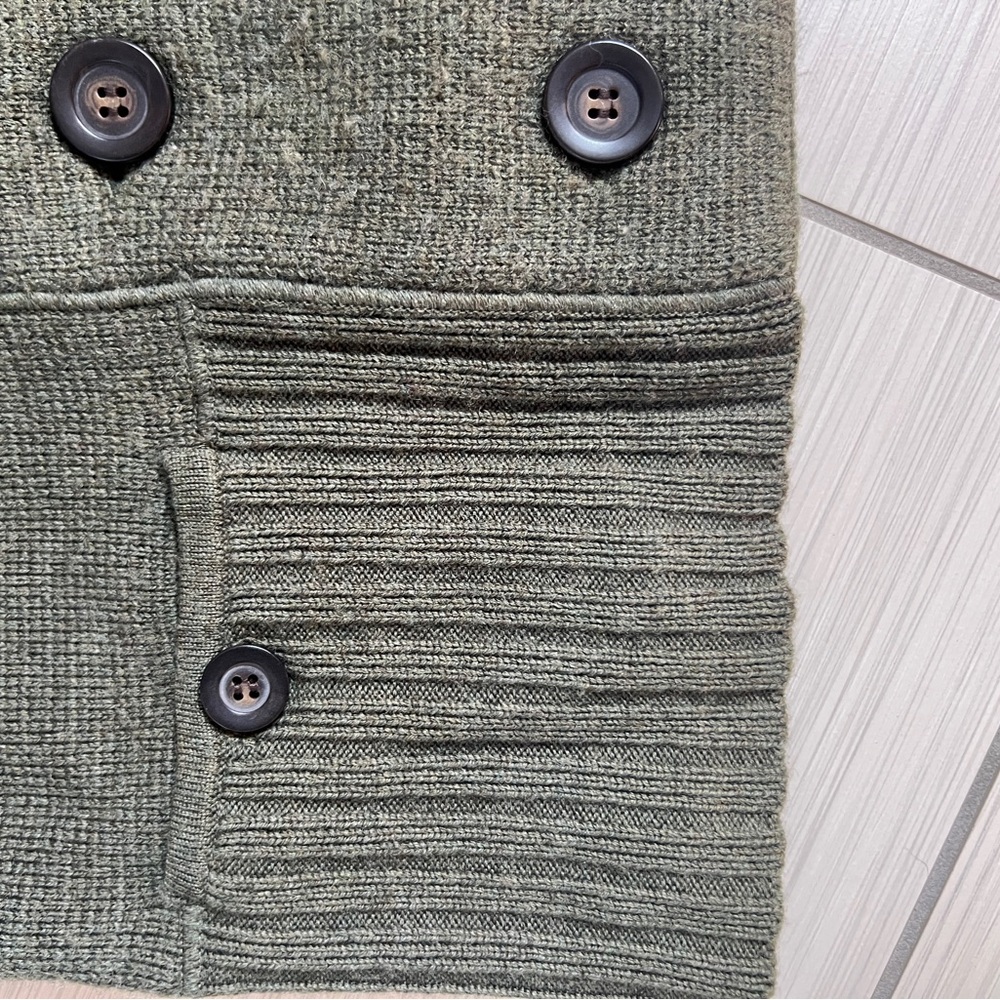 J. Crew Merino Wool Green Button Up Sweater Coatigan Small - Picture 7 of 7